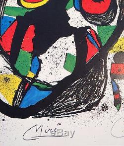 Joan Miro Lithographie Avec Masque Signature Signée À La Main Avec C. O. A