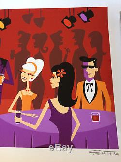 Josh Agle Shag Peppermint Lounge Les Crampes Imprimer Art Avec Coa MID Century Modern