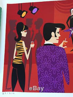 Josh Agle Shag Peppermint Lounge Les Crampes Imprimer Art Avec Coa MID Century Modern