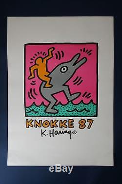 Keith Haring Casino Knokke Belgique 1987 Affiche De L'exposition Originale Rare Unique