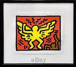 Keith Haring Pop Shop IV (1) 1987 Rare Signé Sérigraphie Encadrée Gallart