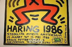 Keith Haring Stedelijkmuseum Amsterdam 1986 Affiche D'exposition Originale Tres Rare