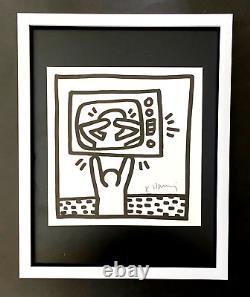 Keith Haring Vintage Print Signé Monté Et Encadré En Blanc Achetez-le Maintenant