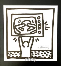 Keith Haring Vintage Print Signé Monté Et Encadré En Blanc Achetez-le Maintenant