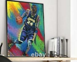Kobe Bryant La Lakers Artiste Signé 30 X 40 Canvas Giclée Painting