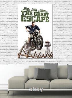 L'ART MURAL IMPRIMÉ SUR TOILE DE LA GRANDE ÉVASION - Toile faite à la main du film avec Steve McQueen