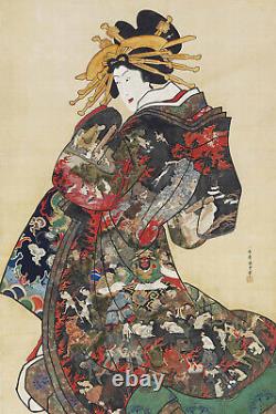 La courtisane de l'enfer d'Utagawa Kunisada (1912) Affiche d'art de peinture Ukiyo-e