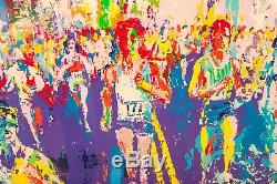 Leroy Neiman New York Marathon Skyline Peinture Art Grand Oeuvre Signé