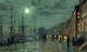 Les Docks De La Ville De John Atkinson Grimshaw à La Lumière De La Lune: Transport Routier Anglais Et Nature