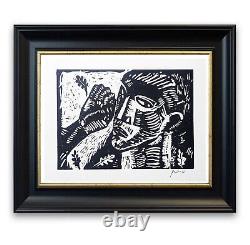 Linogravure originale de Pablo Picasso imprimée à la main et signée