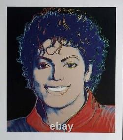 Lithographie de Michael Jackson par Andy Warhol. 2 Rois de la Pop! Œuvre d'art POP exclusive de Warhol