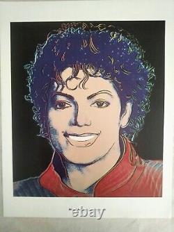 Lithographie de Michael Jackson par Andy Warhol. 2 Rois de la Pop! Œuvre d'art POP exclusive de Warhol