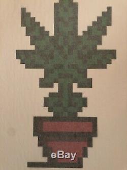Lot De 2 Space Invader Hollyweed Pot Gravures D'écran Marron Rouge Numéroté Signé Nouveau