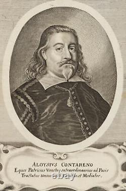 M. Merian (1593-1650), portrait d'Alvise Contarini, gravure sur cuivre baroque