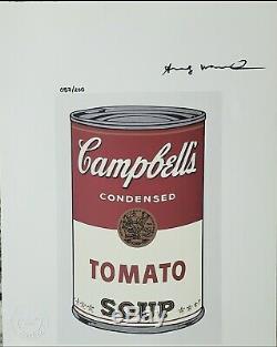 Main Andy Warhol Signé Le Certificat D'impression D'origine Coa 4450 $ L'an 1986