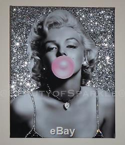 Marilyn Monroe Bubblegum Silver Impression Personnalisée Sur Toile Cristaux