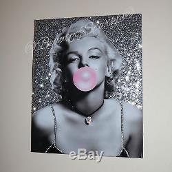 Marilyn Monroe Bubblegum Silver Impression Personnalisée Sur Toile Cristaux