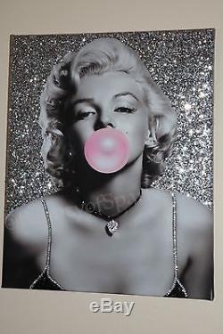 Marilyn Monroe Bubblegum Silver Impression Personnalisée Sur Toile Cristaux