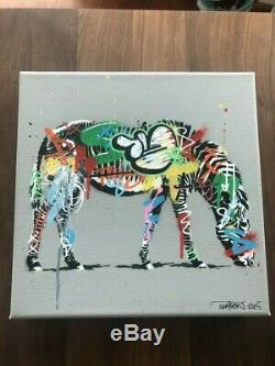 Martin Whatson Affiche D'art Zebra Toile Tiger Banksy Brainwash Space Invader