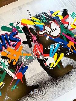 Martin Whatson Panda Signé Art Print # / 250 Tigre Prints Graffiti Cycle De Passe