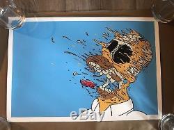 Matt Gondek Homer Screen Print Signé Comme Invader Kaws Supreme Mouse Friends