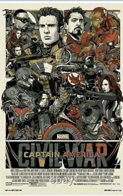 Mondo And Marvel Captain America CIVIL War Variante Par Tyler Stout