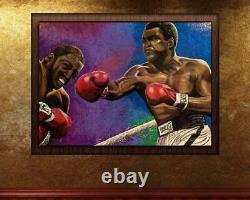 Muhammad Ali Vs Joe Frazier Fight Artist Signé Édition Limitée Giclée Peinture