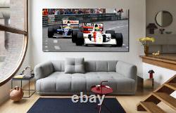 NIGEL MANSELL AYRTON SENNA MONACO F1 Toile murale imprimée prête à accrocher