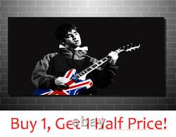Noel Gallagher Oasis Union Jack Guitar Toile Wall Art Imprimé Toile Encadrée