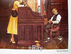 Norman Rockwell 1978 Signé Limited Edition Lithograph Licence De Mariage