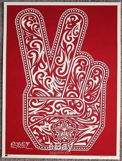 Obéissez Aux Impressions De Peace Fingers Par Shepard Fairey Signé Et Numéroté