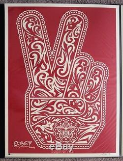 Obéissez Aux Impressions De Peace Fingers Par Shepard Fairey Signé Et Numéroté