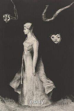 Odilon Redon Haunting (1894) Affiche De Peinture Affiche D'art Impression Cadeau Ghosts Spooky