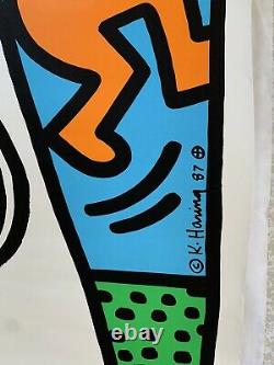 Original 1987 Keith Haring Lucky Strike Screenprint Plaque Signée Banksy Swatch