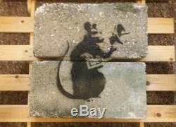 Original Banksy Street Art Piece'radar Rat''04 Inc Provenance Et Certification