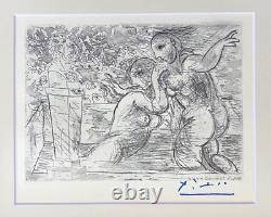 Pablo Picasso + 1955 Signé Superbe Imprimé Maté Et Encadré + Liste 595 $