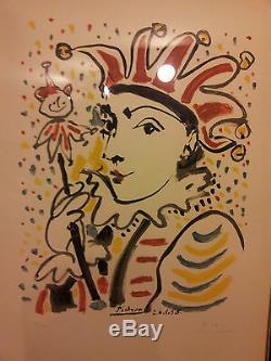 Pablo Picasso Main Lithographie Signée Carnaval Carnaval Le Roi Carnaval Mourlot