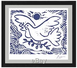 Pablo Picasso Orig Ltd Ed Print Blue Dove Of Peace Handsigned Withcoa (non Encadré)