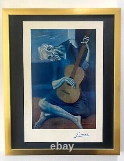 Pablo Picasso+ Original 1954 + Signé ^ Plaque De Couleur Tipé À La Main L'ancien Guitariste