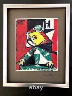Pablo Picasso+ Original 1969 + Signé + Plaque De Couleur Emboutie À La Main + Encadrée