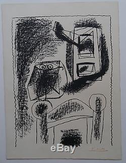 Pablo Picasso Original Édition Limitée Chouette Lithographie 2/20 Signature Vers 1947