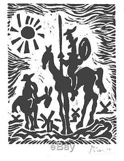 Pablo Picasso Original Ltd Ed Imprimer Don Quichotte Main Signé Aveccoa (sans Cadre)