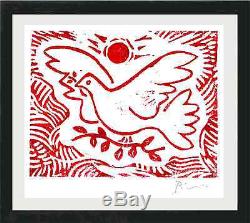 Pablo Picasso Original Ltd Ed Imprimer Dove Of Peace Signé À La Main Avec Le Coa (non Encadré)