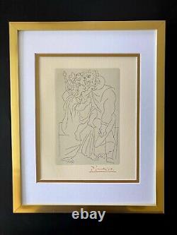 Pablo Picasso + Signé 1962 Mint Engraving Montée Sous Passe-partout 11 X 14 + Liste 795 $=