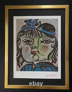 Pablo Picasso + Signé Vintage 1951 Imprimé Bébé De Verve + Encadré