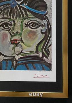 Pablo Picasso + Signé Vintage 1951 Imprimé Bébé De Verve + Encadré