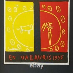 Pablo Picasso Vintage 1964 Signé Montée 11x14 Offset Lithograph Ltd. Ed