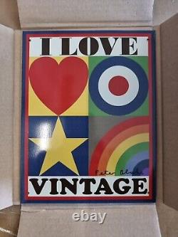 Peter Blake - J'aime vintage plaque en étain signée avec certificat d'authenticité