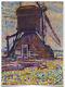 Piet Mondrian Winkel Mill Art Imprimer Sur La Réproduction Canvas 18x24 Bleu Violet Rouge