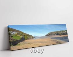 Plage de Mawgan Porth, Cornouailles. Impression sur toile panoramique du littoral. Éblouissant.